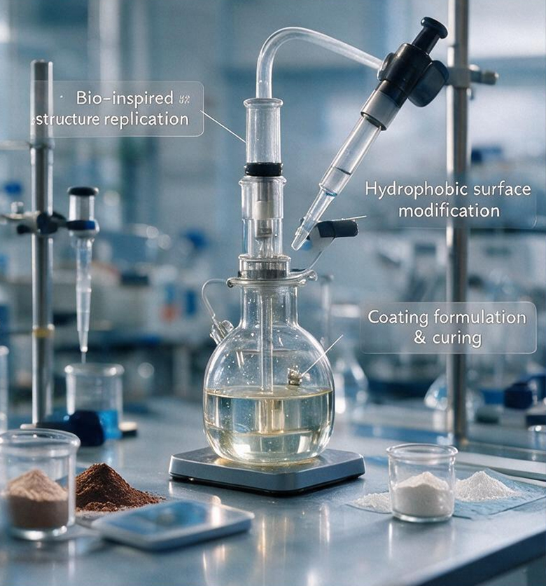 Laboratory synthesis of a biomimetic coating